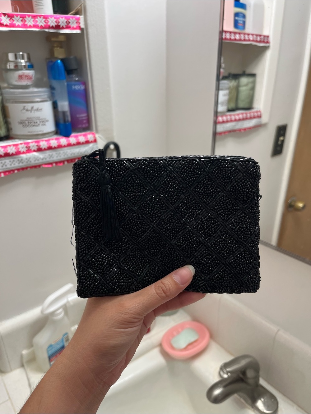 Lancôme Black Beaded  Pouch